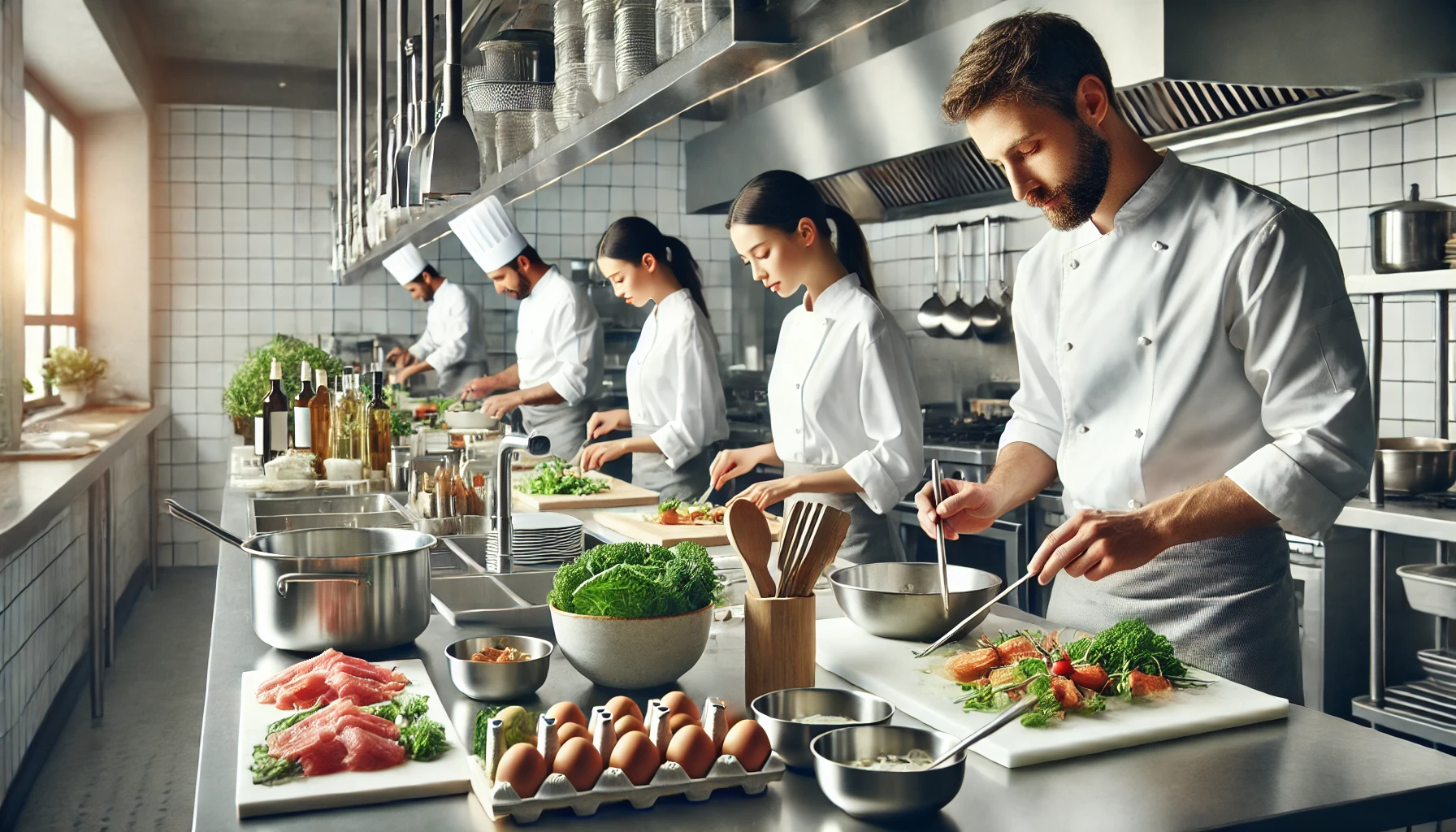 Équipe de cuisine au travail